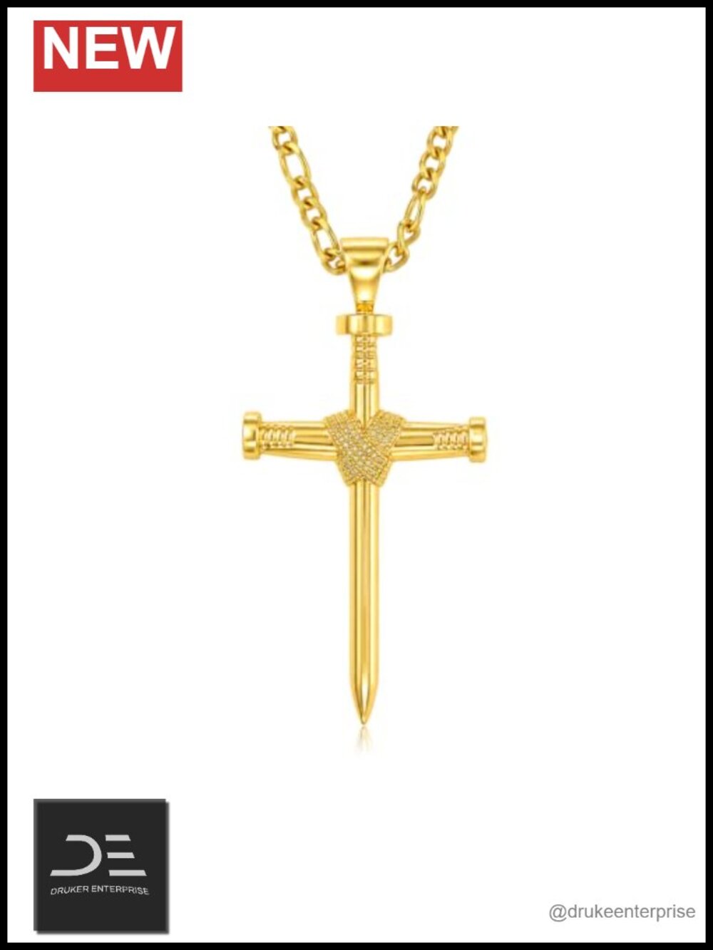 14K Gold Plated Cross Necklace Pendant Religious Jewelry Gift